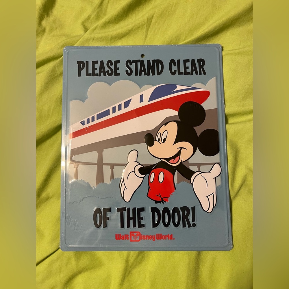 Rare Disney Mickey Monorail Tin Sign